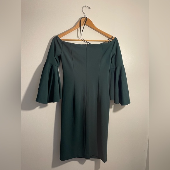 Calvin Klein Off The Shoulder Sheath Dress, Size 2 (US) Deep Sea Green - Picture 7 of 9